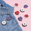 24Pcs 4 Colors Lest We Forget Poppy Enamel Broochs JEWB-GA0001-50-4
