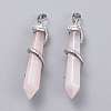 Natural Rose Quartz Big Pointed Pendants G-F696-B13-2