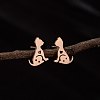 Stainless Steel Small Animal Stud Earrings for Women PW-WG5B49B-15-1