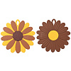 2Pcs 2 Style Flower Silicone Hot Pads AJEW-GF0011-17B-1