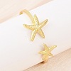 Marine Organism Brass Cuff Bangles for Women BJEW-D368-03D-G-3