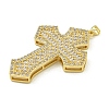 Rack Plating Brass Pave Cubic Zirconia Pendants KK-U029-02G-04-2