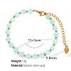 Elegant European 5.8MM Round Cat Eye Beaded Bracelets with Stainless Steel End Chains for Women QL5460-4-1
