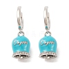 Bell Brass & Enamel Hoop Earrings for Women EJEW-U015-25P-J-1