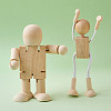 Unfinished Blank Wooden Robot Toys AJEW-TA0001-03-15