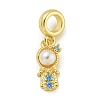 Rack Plating Brass & Cubic Zirconia & ABS Plastic Pearl European Pendants KK-Z067-61C-G-1