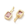 Brass Micro Pave Cubic Zirconia Pendants KK-C252-10G-2