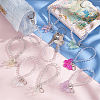 8Pcs 8 Style Acrylic Hanging Beaded Keychain Wrist Bracelet Pendant Decoration HJEW-OC0001-30-5