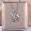 Heart Wing Brass Clear Cubic Zirconia Pendant Necklaces for Women FS-WGF93AE-01-2