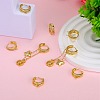 10Pcs Brass Micro Pave Clear Cubic Zirconia Hoop Earring Findings ZIRC-SZ0005-17-5