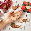 10Pcs 2 Style Wooden & Imitation Leather Pendant Keychain KEYC-TA0001-23-11