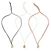 3Pcs Faux Suede Macrame Pouch  Pendant Necklaces NJEW-TAC0052-01-2