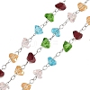 Glass & 304 Stainless Steel Beaded Chains SA-CBAD321-04F-1