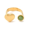 Natural Gemstone Open Cuff Rings for Women RJEW-S415-02G-04-3