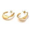 Ion Plating(IP) 304 Stainless Steel Oval Stud Earrings for Women X-EJEW-S227-60G-2