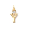 Brass Pave Clear Cubic Zirconia Charms KK-A273-01G-Y-1