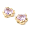 Brass Micro Pave Cubic Zirconia Charms KK-L208-06G-03-3