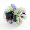 Flower Cloth Plastic Claw Hair Clips PHAR-S273-04-1