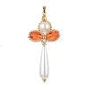 Glass Pearl Big Pendants PALLOY-MZ00384-05-1