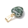 Natural Indian Agate & Tiger Eye & Green Spot Jasper & Crazy Agate Heart Charms PALLOY-JF05058-5