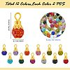24Pcs 12 Colors Handmade Polymer Clay Rhinestone Pendants PALLOY-SW0026-01-2