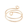 Brass Wire Wrap Double Line Cuff Ring for Women RJEW-JR00505-02-4