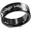Shark Pattern 201 Stainless Steel Finger Rings FS-WG835B4-05-1