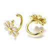 Rack Plating Flower Brass Cuff Earrings EJEW-H016-33G-01-2