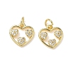Brass Micro Pave Clear Cubic Zirconia Charms KK-L253-20G-01-1