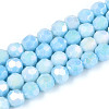 Anti-Tarnish Electroplate Glass Beads Strands X-EGLA-T021-6mm-15-01-1