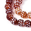 Tibetan Style Natural Agate dZi Beads Strands G-T144-36A-02-3
