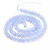 Grade AA Natural Blue Chalcedony Beads Strands G-F222-30-6mm-1-2