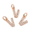 Brass Micro Pave Grade AAA Cubic Zirconia Charms ZIRC-P067-11RG-V-NR-1