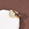 Brass Micro Pave Cubic Zirconia Cuff Open Rings RJEW-C153-02G-3