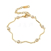 304 Stainless Steel Cubic Zirconia Link Bracelets SA-CBA8C9C-04B-G-3