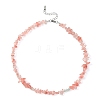 Natural Mixed Gemstone Chips Beaded with Stainless steel Necklace NJEW-JN04422-2