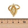 Brass Micro Pave Cubic Zirconia Cuff Rings for Women RJEW-L132-03G-01-5