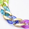 Rainbow Handmade Transparent Acrylic & CCB Plastic Curb Chains X-AJEW-JB00831-3