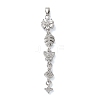 Brass Micro Pave Clear Cubic Zirconia Pendants KK-D101-01B-P-1