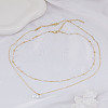 2Pcs Brass & ABS Imitation Pearl Necklaces for Women NJEW-LP0002-80-3