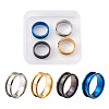 316L Titanium Steel Grooved Finger Ring Settings FIND-TA0001-13-1