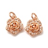 Brass Micro Pave Clear Cubic Zirconia Pendants ZIRC-P086-22RG-2