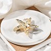 Starfish Alloy Adjustable Rings for Women RJEW-B108-02KCG-4