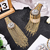 Teardrop Iron Chain Tassel with Rhinestone Epaulettes AJEW-WH20006-326C-G-4