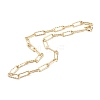 Brass Textured Paperclip Chain Necklaces NJEW-JN03392-1