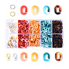 800Pcs 4 Colors Oval Acrylic Linking Rings DIY-YW0002-39-1