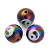 UV Plating Opaque Rainbow Iridescent Acrylic Beads MACR-L003-005-2
