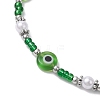 Handmade Evil Eye Lampwork & Glass Seed Beaded Anklets AJEW-AN00573-5