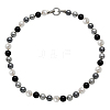 Glass Pearl Round Beaded Necklaces for Women WG42D62-01-3