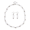 Round Imitated Pearl Acrylic Dangle Earrings & Necklaces Sets SJEW-JS01363-2